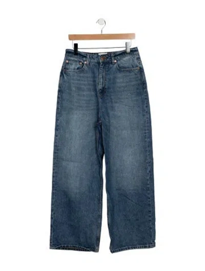Pre-owned Doen High-rise Wide Leg Jeans In Blue