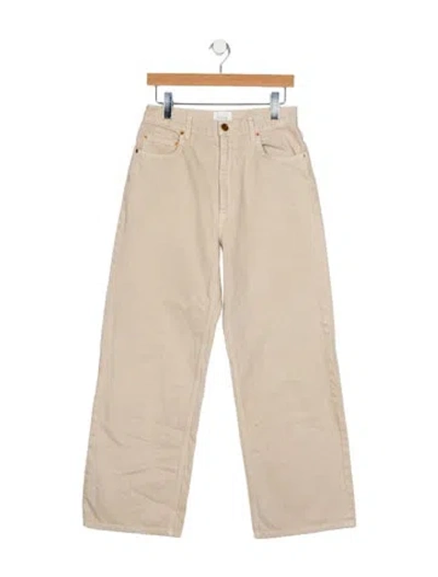 Pre-owned Doen High-rise Wide Leg Jeans In Neutral