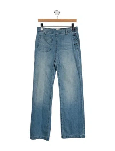 Pre-owned Doen High-rise Wide Leg Jeans W/ Tags In Blue