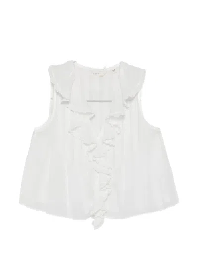 Doen Hilda Ruffle-trimmed Top In White