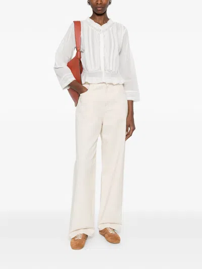 Doen Hillock Lace-detail Blouse In White