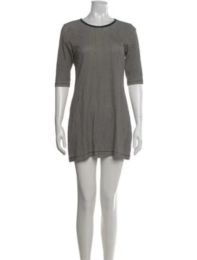 Pre-owned Doen Houndstooth Print Mini Dress In Gray