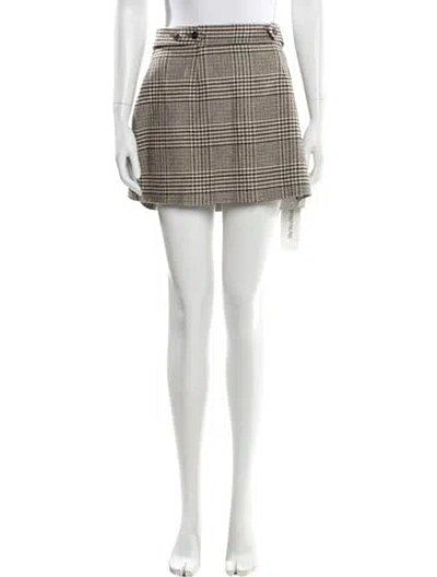Pre-owned Doen Houndstooth Print Mini Skirt In Multi