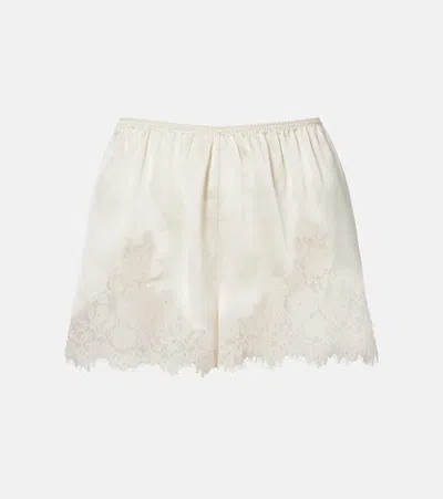 Doen Iona Lace-trim Mini Shorts In Neutral
