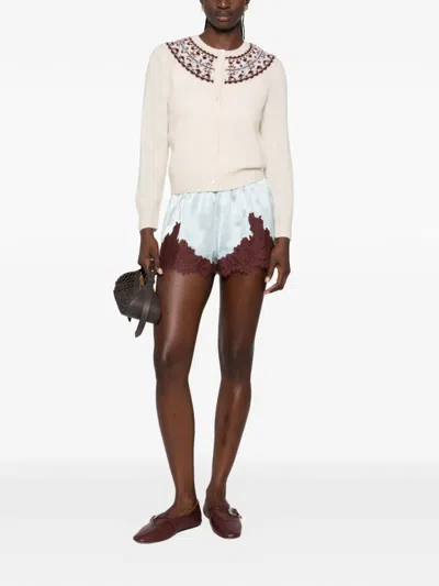 Doen Iona Lace-trim Shorts In 블루