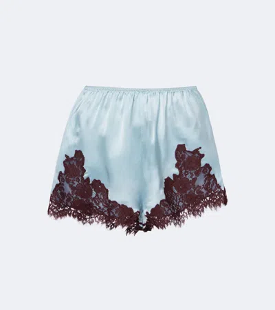 Doen Iona Lace-trimmed Silk Shorts In Pink