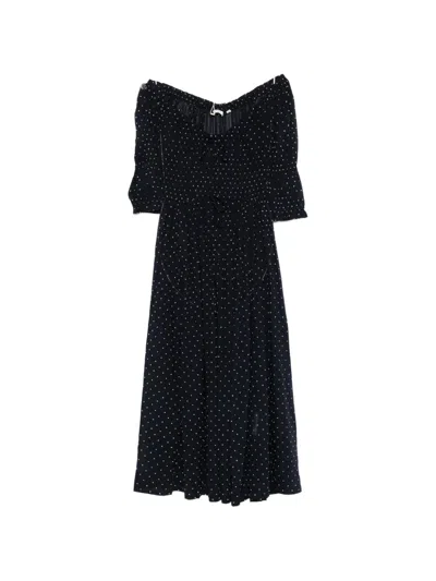 Doen Ischia Polka-dot Midi Dress In Blue