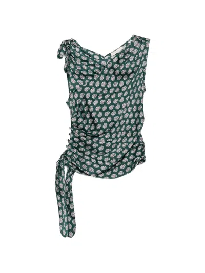 Doen Janille Paisley-print Top In Green