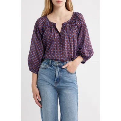 Doen Dôen Jiana Print Organic Cotton Top In Purple