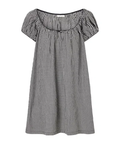Doen Julia Gingham Organic Cotton-poplin Mini Dress In Multi