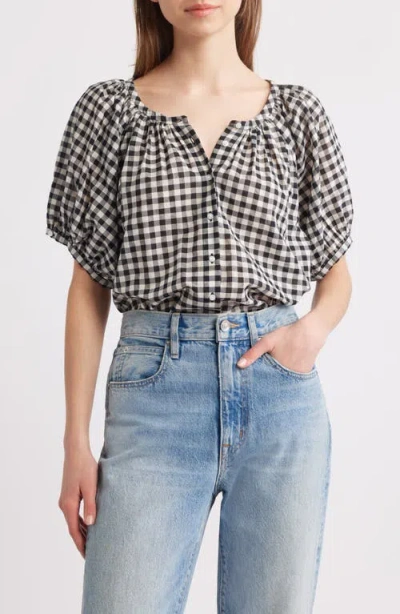 Doen Dôen June Gingham Check Organic Cotton Top In Multi