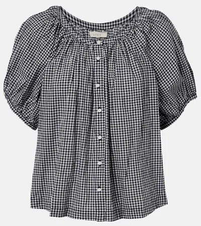 Doen Dôen June Gingham Cotton Shirt In Blue