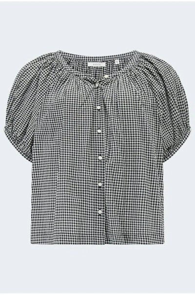 Doen June Top In La Maddalena Gingham In Black