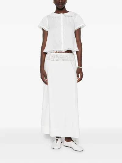Doen Karina Ruffled-trim Top In White