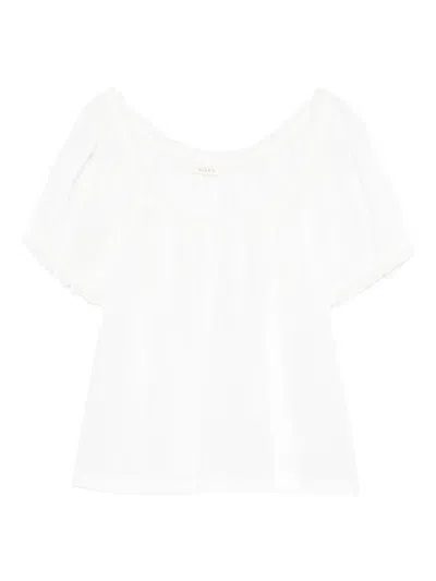 Doen Lace-detail Scoop-neck Blouse In White
