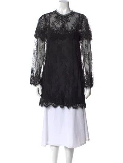 Pre-owned Doen Lace Mini Dress In Black