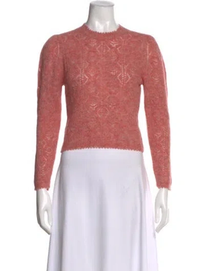 Pre-owned Doen Lace Pattern Crew Neck Sweater In Red