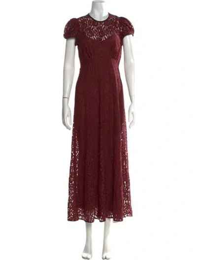 Pre-owned Doen Lace Pattern Long Dress W/ Tags In Red