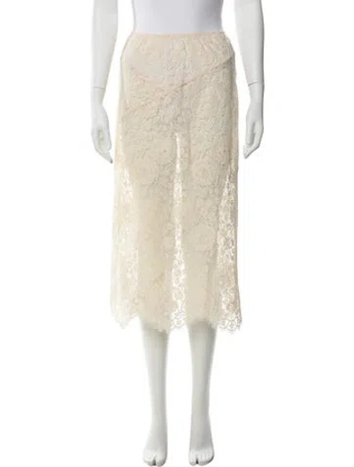 Pre-owned Doen Lace Pattern Midi Length Skirt In Multi