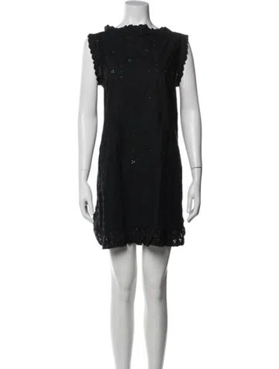 Pre-owned Doen Lace Pattern Mini Dress In Blue