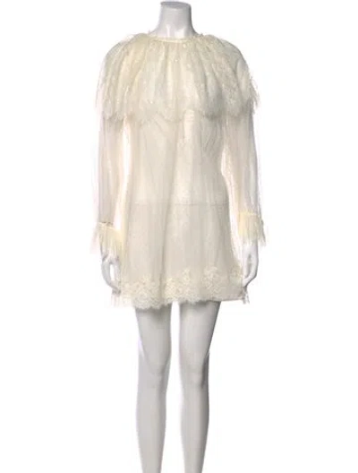 Pre-owned Doen Lace Pattern Mini Dress W/ Tags W/tags In Neutral