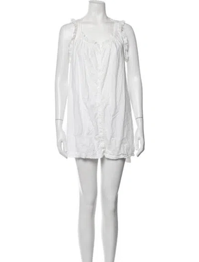 Pre-owned Doen Lace Pattern Mini Dress In White