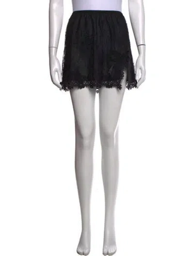 Pre-owned Doen Lace Pattern Mini Skirt In Black/neutrals