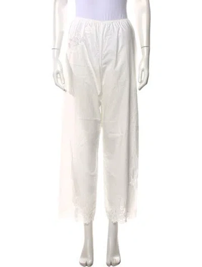 Pre-owned Doen Lace Pattern Wide Leg Pants In Neutrals