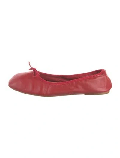 Pre-owned Doen Leather Ballet Flats In Red
