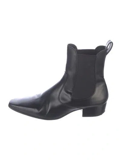 Pre-owned Doen Leather Chelsea Boots In Black/blue
