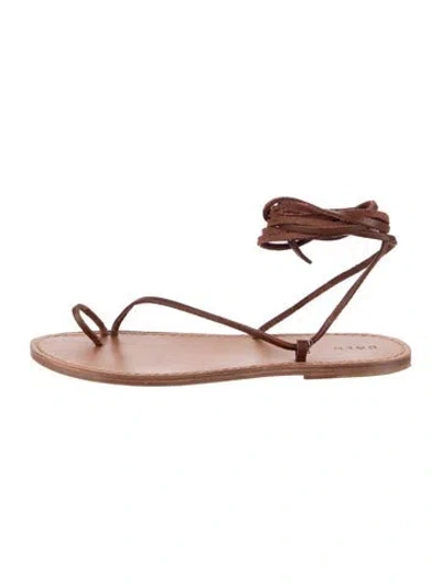 Pre-owned Doen Leather Gladiator Sandals In Brown