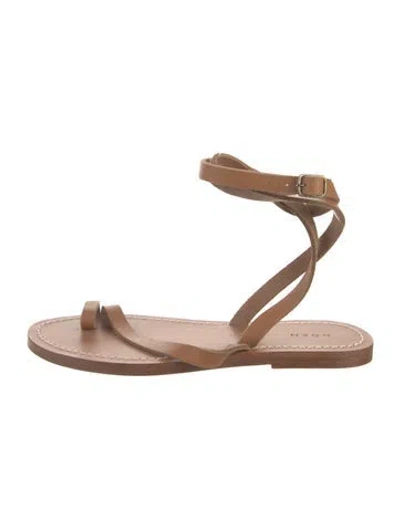 Pre-owned Doen Leather Gladiator Sandals In Neutral