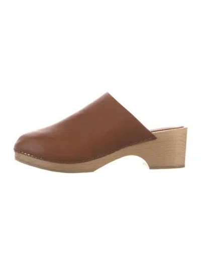 Pre-owned Doen Leather Mules In Brown