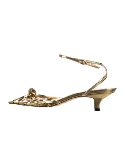 Pre-owned Doen Leather Sandals In Gold