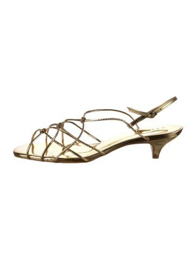 Pre-owned Doen Leather Sandals In Gold