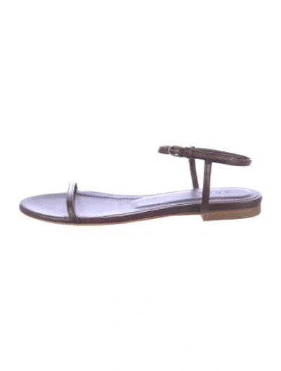 Pre-owned Doen Leather Sandals In Purple