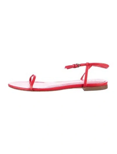 Pre-owned Doen Leather Sandals In Red