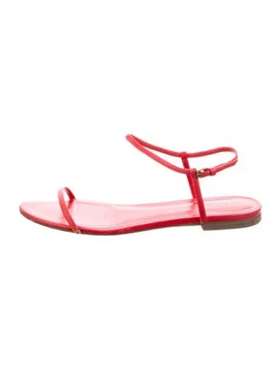 Pre-owned Doen Leather Sandals In Red