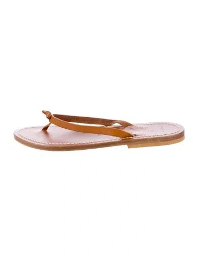 Pre-owned Doen Leather Slides In Brown