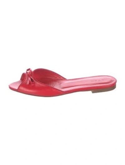 Pre-owned Doen Leather Slides In Red