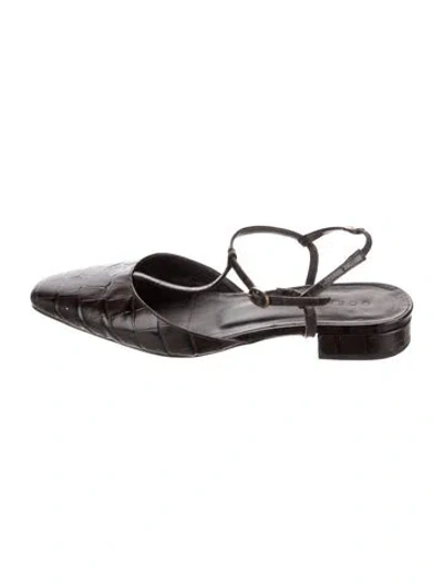 Pre-owned Doen Leather Slingback Flats In Brown