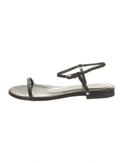 Pre-owned Doen Leather Slingback Sandals In Black