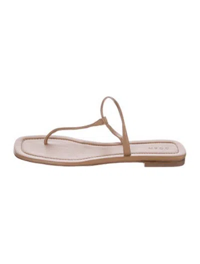 Pre-owned Doen Leather T-strap Sandals In Pink