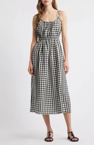 Doen Dôen Leslie Gingham Pleated Maxi Dress In Multi