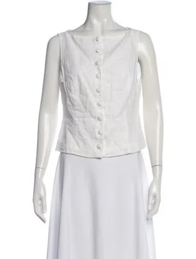 Pre-owned Doen Linen Jacket In White