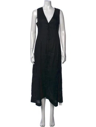 Pre-owned Doen Linen Long Dress W/ Tags In Black