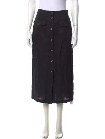 Pre-owned Doen Linen Long Skirt W/ Tags In Black