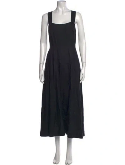 Pre-owned Doen Linen Midi Length Dress In Black