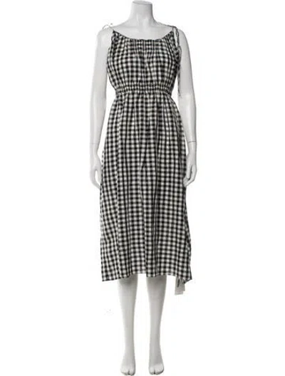 Pre-owned Doen Linen Midi Length Dress In Gray