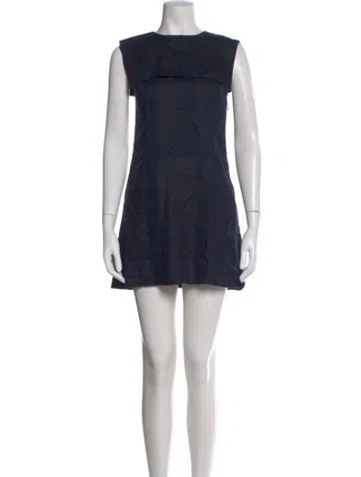 Pre-owned Doen Linen Mini Dress In Black